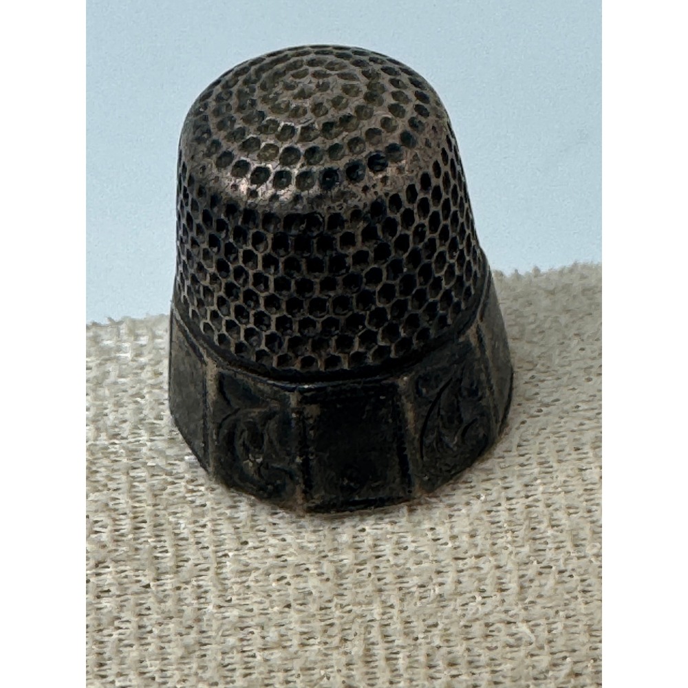 Vintage Sterling Silver Thimble Size 9 Floral Scroll Pattern Hallmarked